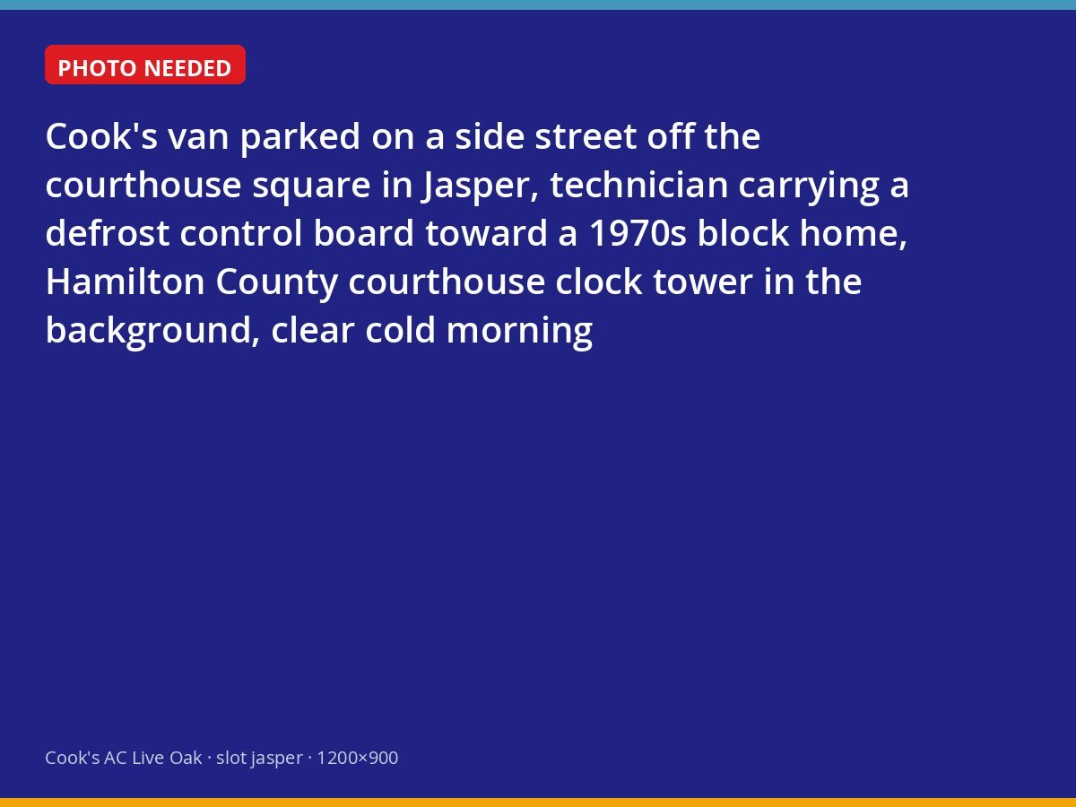 Technician carrying a replacement part toward a block home near the Hamilton County courthouse in Jasper