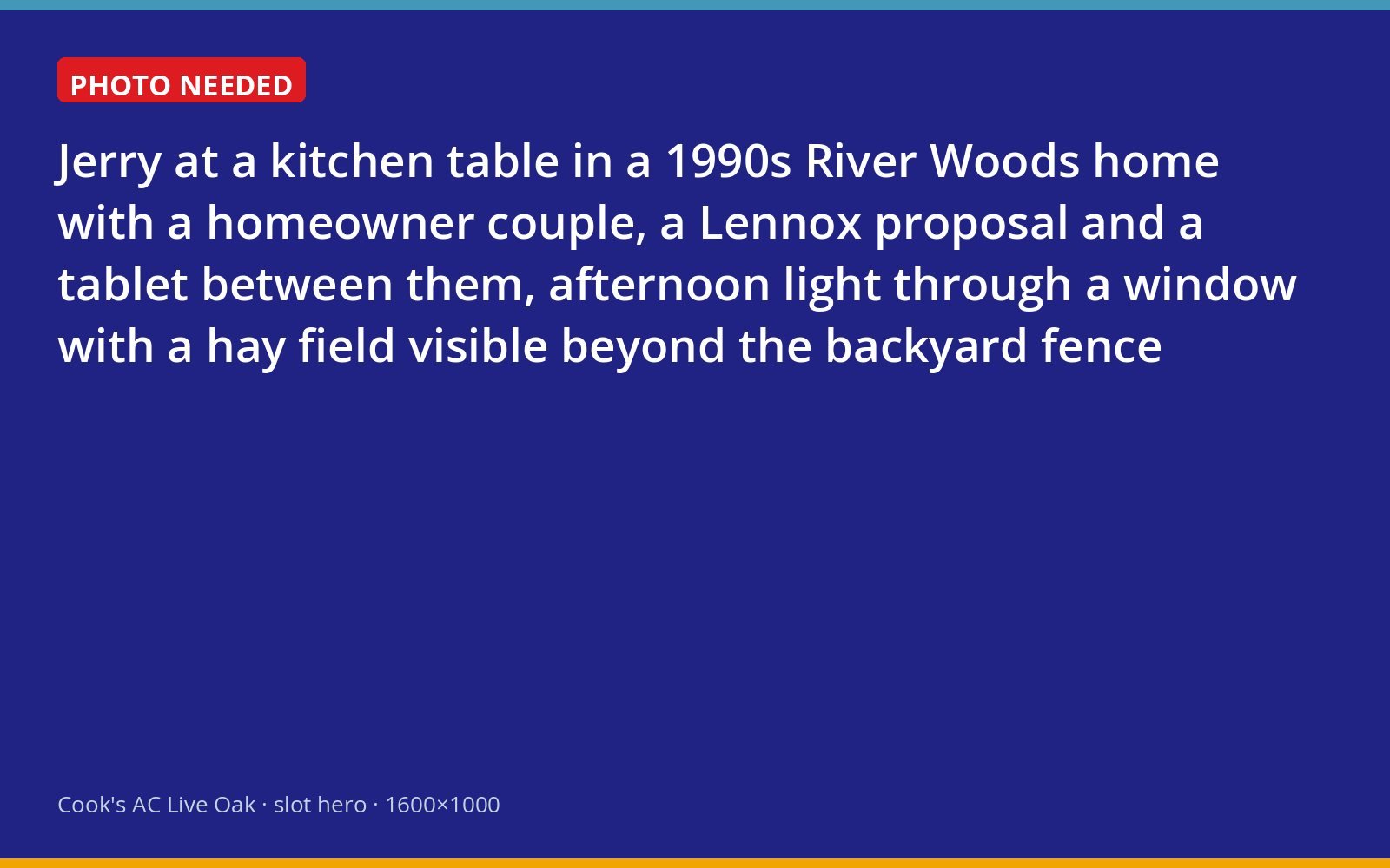 Cook's sales visit at a kitchen table in Live Oak reviewing a new system proposal
