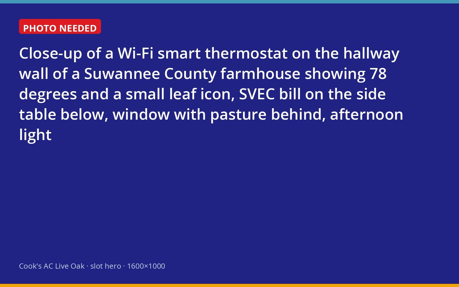 Smart thermostat on the wall of a Suwannee County home with a co-op electric bill nearby