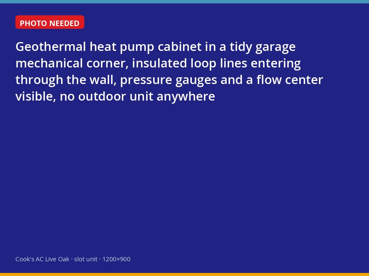 Indoor geothermal heat pump unit with loop connections in a garage
