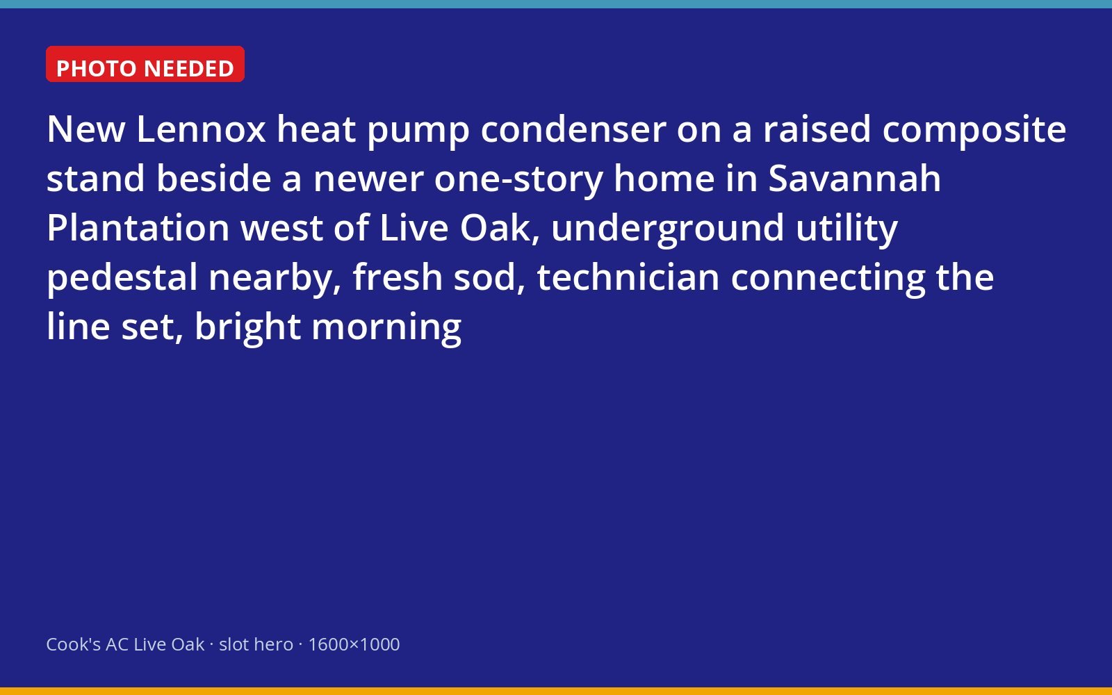 Newly installed Lennox heat pump on a raised stand at a Savannah Plantation home near Live Oak