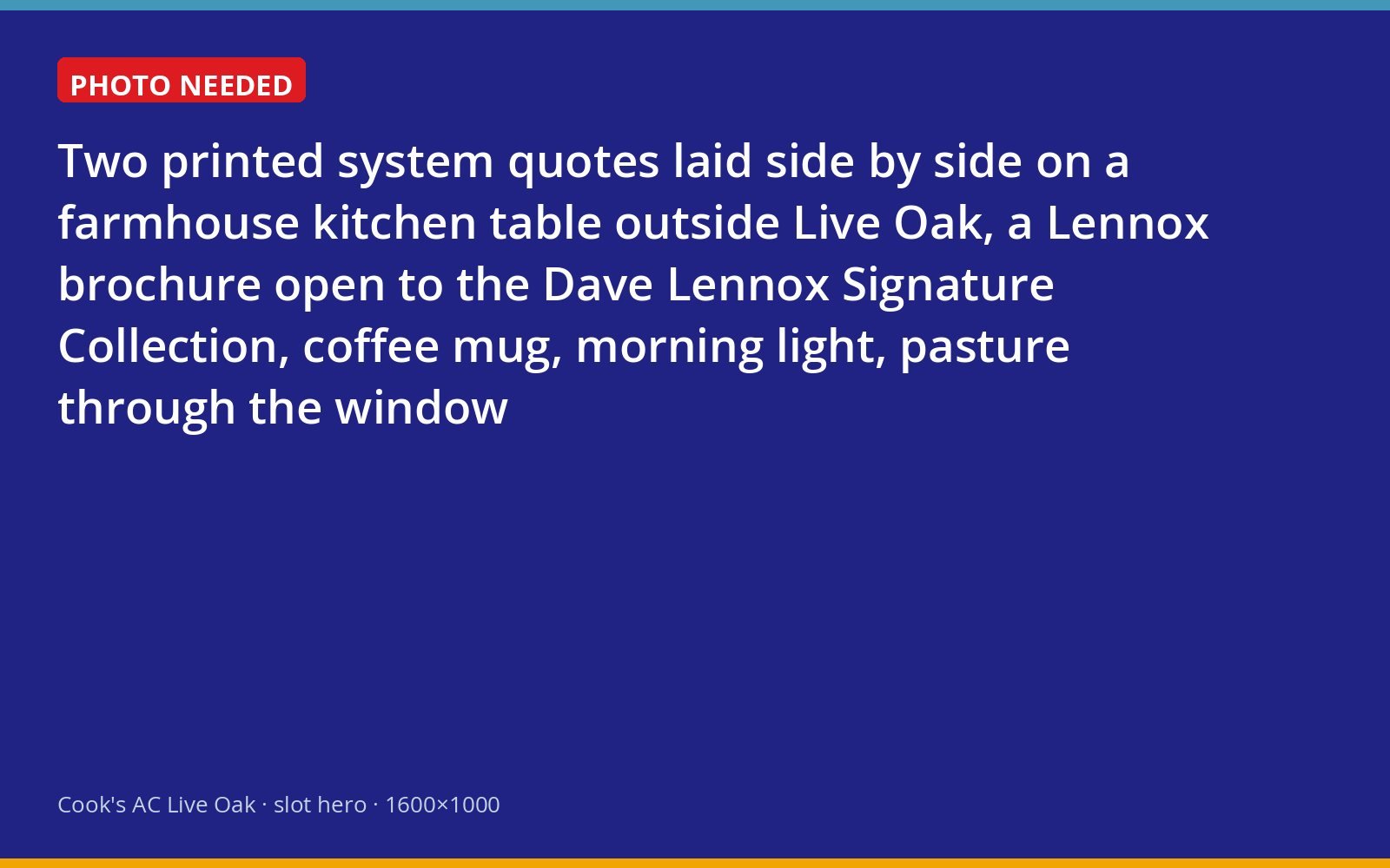 Two Lennox system quotes compared on a kitchen table at a rural Live Oak home