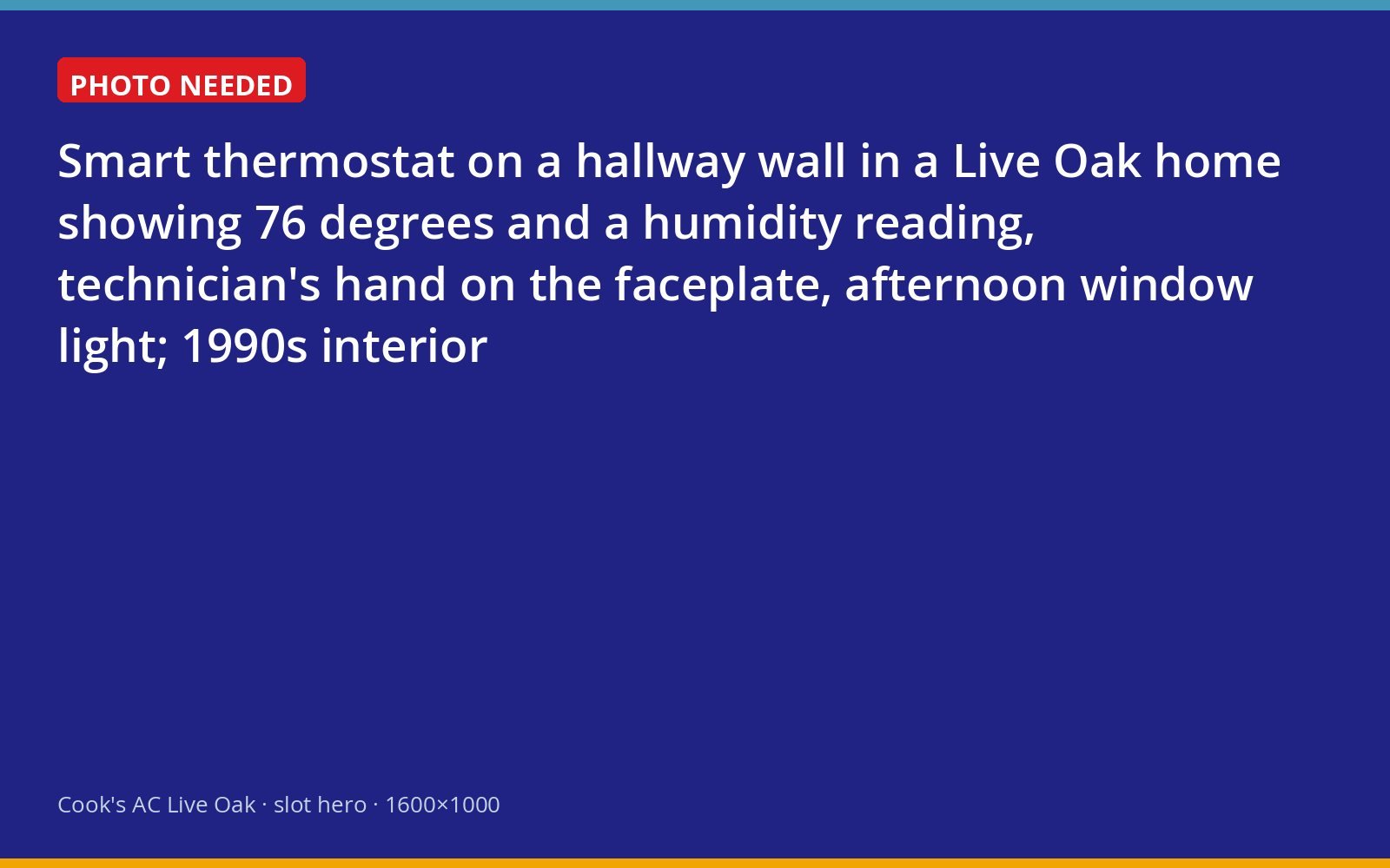 Technician setting up a smart thermostat in a Suwannee County hallway